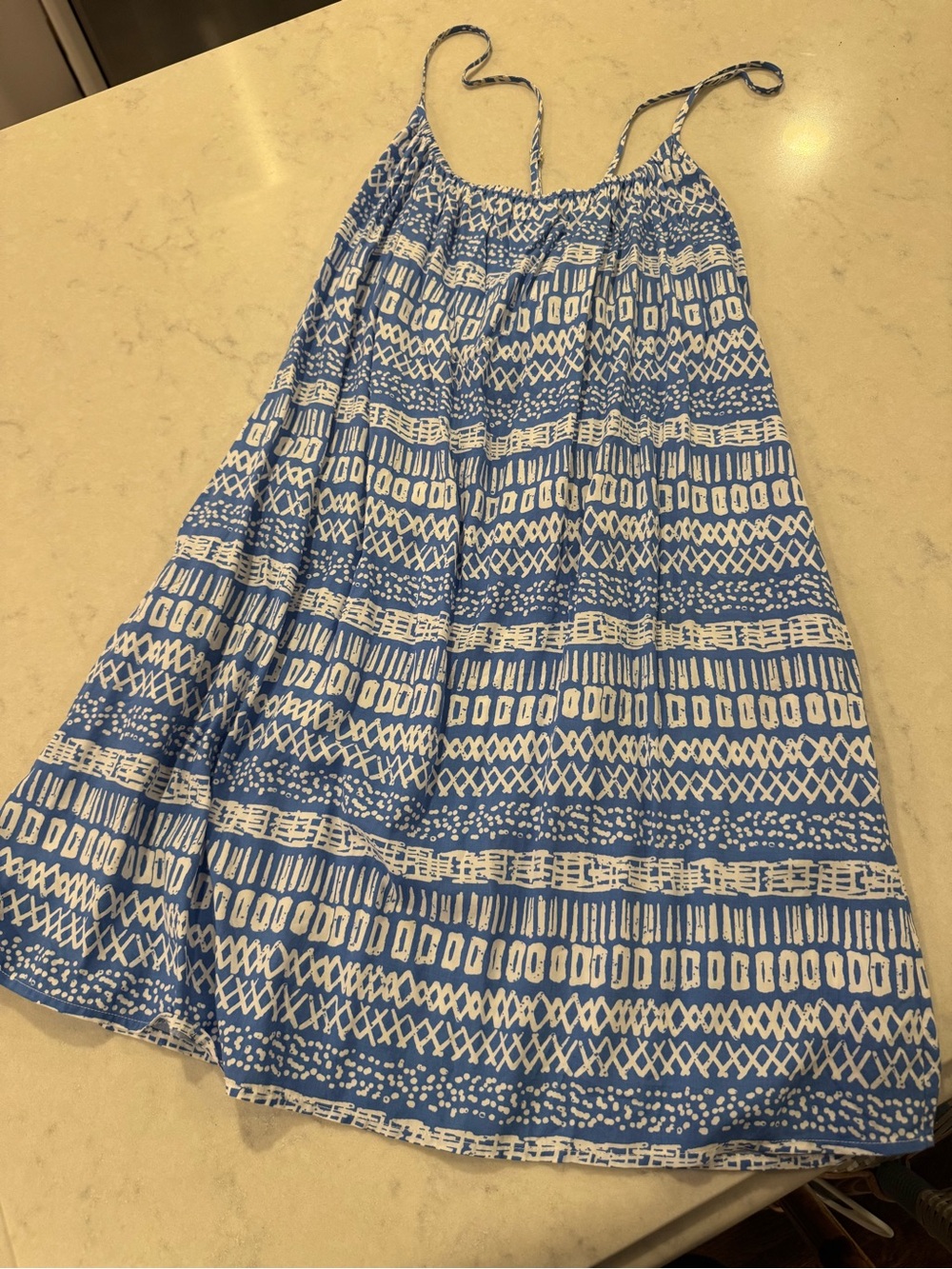 Southern Tide Blue Tribal Print Swing Dress S